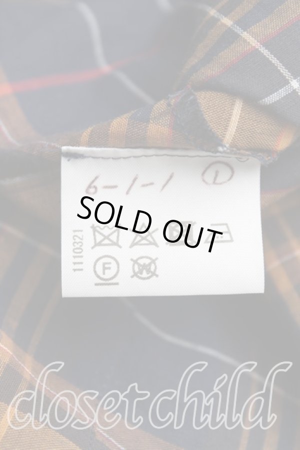 画像4: ANGLOMANIA 中古 / タータンチェックショートシャツ 38（M相当） 紺ｘ黄色  H-25-10-12-056-bl-OD-ZH (4)