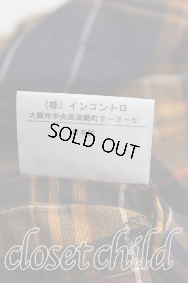 画像5: ANGLOMANIA 中古 / タータンチェックショートシャツ 38（M相当） 紺ｘ黄色  H-25-10-12-056-bl-OD-ZH (5)