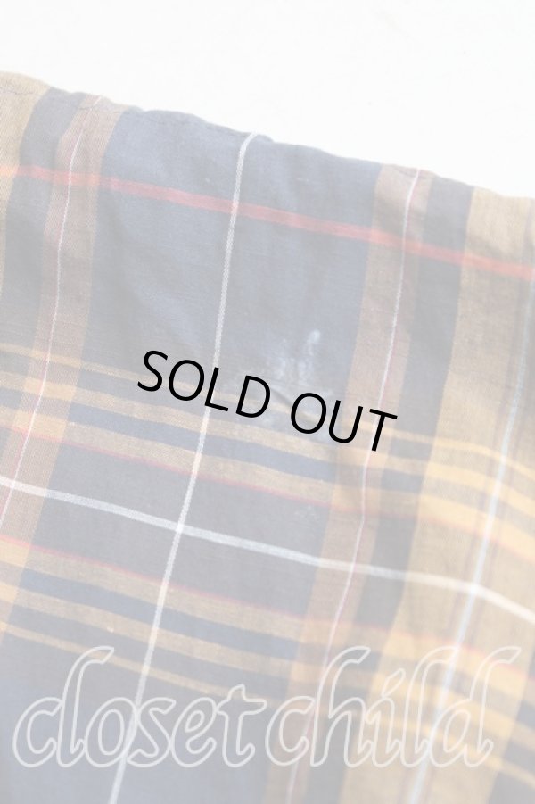 画像6: ANGLOMANIA 中古 / タータンチェックショートシャツ 38（M相当） 紺ｘ黄色  H-25-10-12-056-bl-OD-ZH (6)