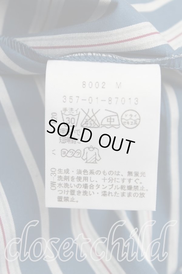 画像4: ヴィヴィアンウエストウッド 中古 / フロントフリルストライプシャツ 2（9号相当） 青  H-25-10-12-057-bl-OD-ZH (4)