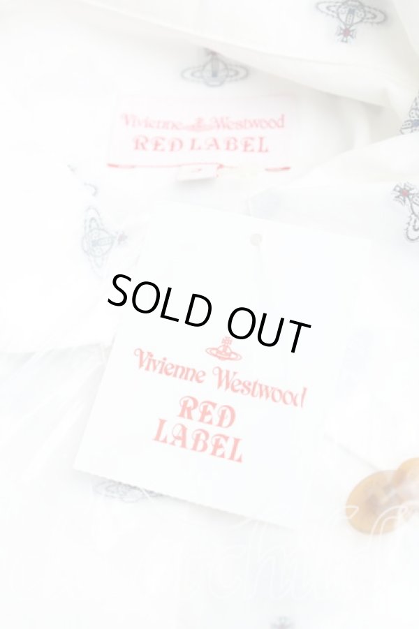 画像3: ヴィヴィアンウエストウッド 中古 / オーブ総柄長袖シャツ 3（11号相当） 白  H-25-10-12-061-bl-OD-ZH (3)