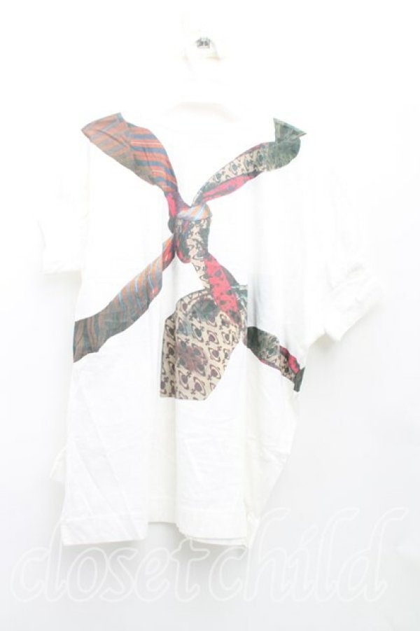 画像2: ヴィヴィアンウエストウッド 中古 / ユニオンジャックTシャツ 2（9号相当） 白  H-25-10-12-068-ts-OD-ZH (2)