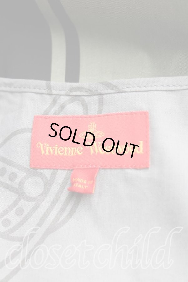 画像3: ヴィヴィアンウエストウッド 中古 / ストライプワンピース 38（7号相当） カーキｘ灰  H-25-10-12-007-op-OD-ZH (3)