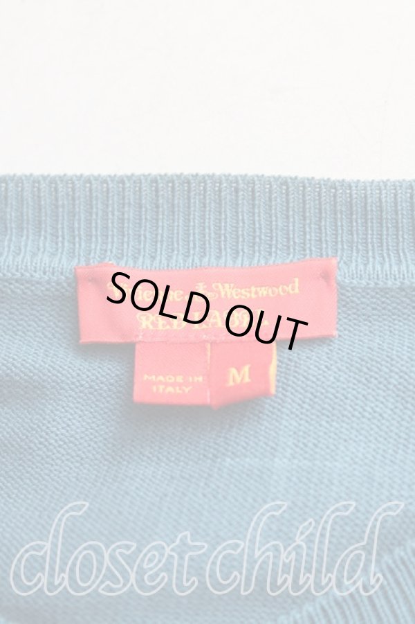 画像3: ヴィヴィアンウエストウッド 中古 / カラーオーブ刺繍カーディガン M 青緑  H-25-10-12-082-to-OD-ZH (3)