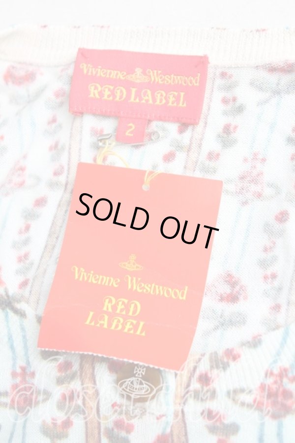 画像3: ヴィヴィアンウエストウッド 中古 / ローズptカーディガン 2（9号相当） サックスｘ赤  H-25-10-12-088-to-OD-ZH (3)