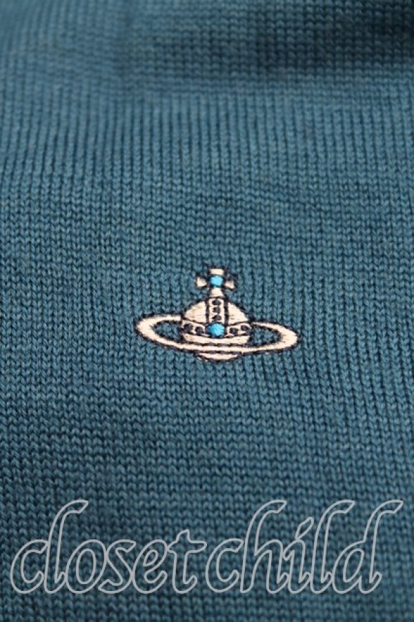 画像5: ヴィヴィアンウエストウッド MAN 中古 / オーブ刺繍タートルネックニット 46(メンズM相当) 青  H-25-10-12-099-to-IN-ZH (5)
