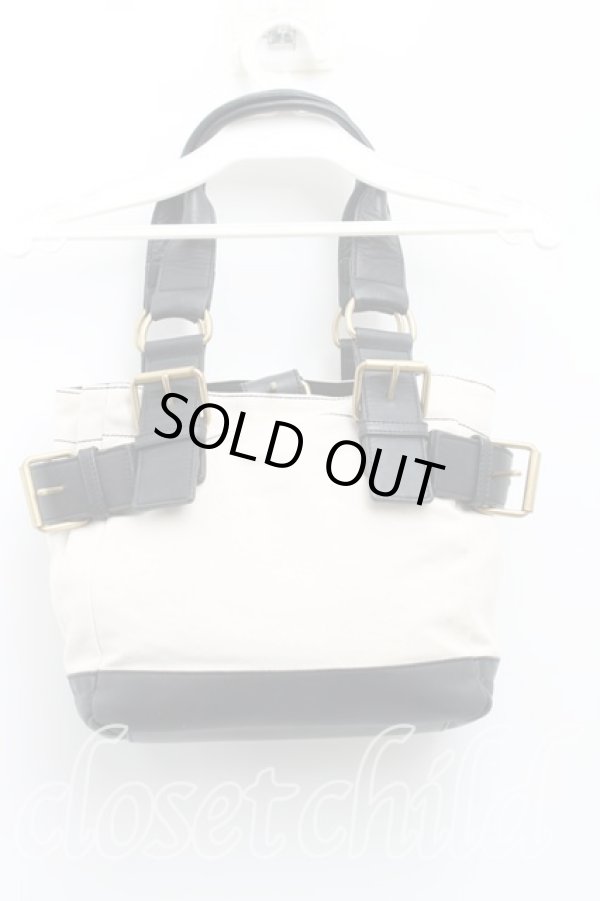 画像2: ヴィヴィアンウエストウッド 中古 / アコードキャンバス切替バッグ  黒×生成  H-25-10-12-105-ba-IN-ZH (2)