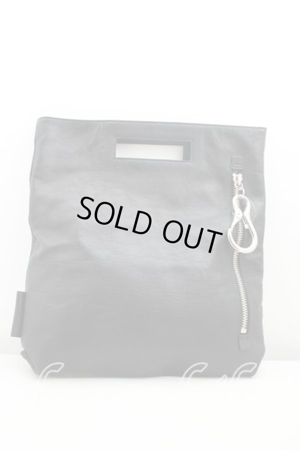 画像2: ヴィヴィアンウエストウッド MAN 中古 / レザー&カラビナメンズクラッチバッグ  黒  H-25-10-12-107-ba-OD-ZH (2)