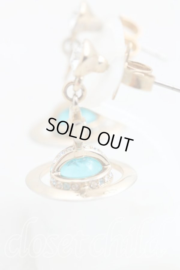 画像2: ヴィヴィアンウエストウッド 中古 / ニュープチオーブピアス  ゴールドｘ水色  H-25-10-12-115-er-OD-ZH (2)