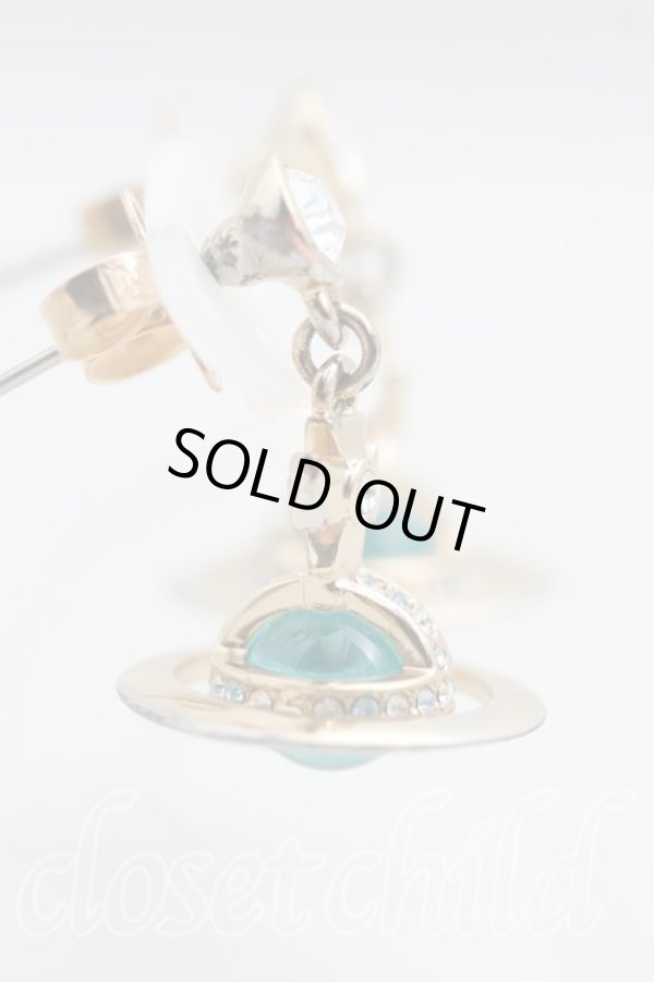 画像3: ヴィヴィアンウエストウッド 中古 / ニュープチオーブピアス  ゴールドｘ水色  H-25-10-12-115-er-OD-ZH (3)