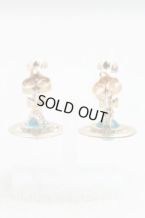 画像4: ヴィヴィアンウエストウッド 中古 / ニュープチオーブピアス  ゴールドｘ水色  H-25-10-12-115-er-OD-ZH (4)