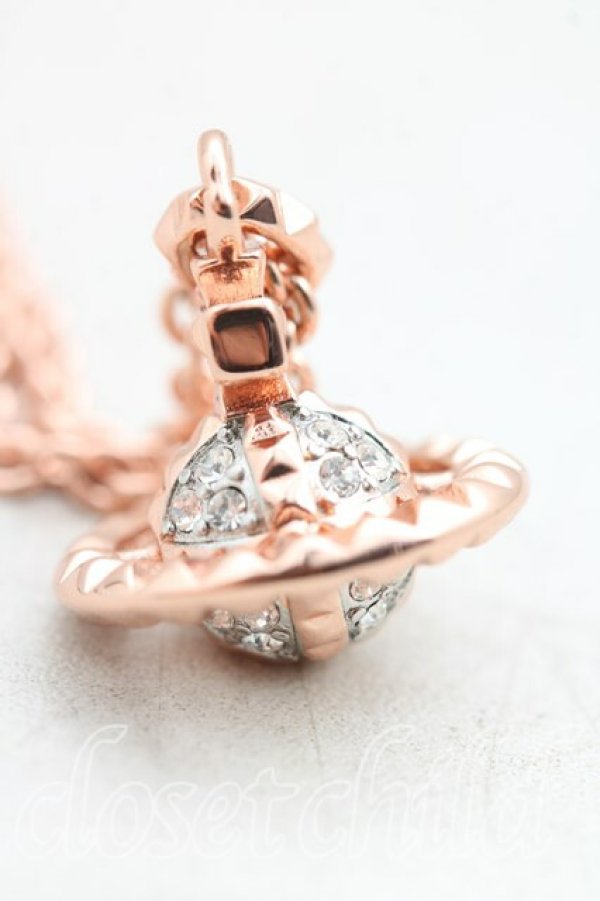 画像2: ヴィヴィアンウエストウッド 中古 / メイフェアプチオーブネックレス  ピンクゴールド  H-25-10-12-116-nl-OD-ZH (2)