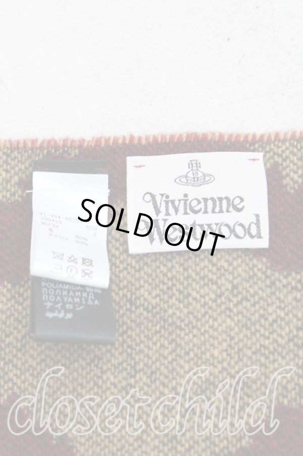 画像2: ヴィヴィアンウエストウッド 中古 / スクイグルマフラー  茶  H-25-10-12-141-gd-OD-ZH (2)