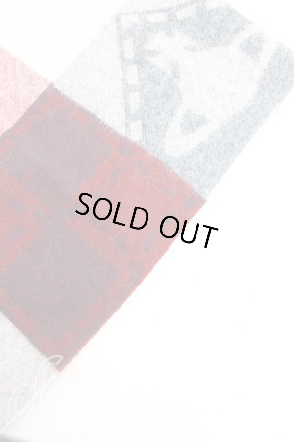 画像3: ヴィヴィアンウエストウッド 中古 / オーブチェック大判ストール  赤  H-25-10-12-142-gd-IN-ZH (3)