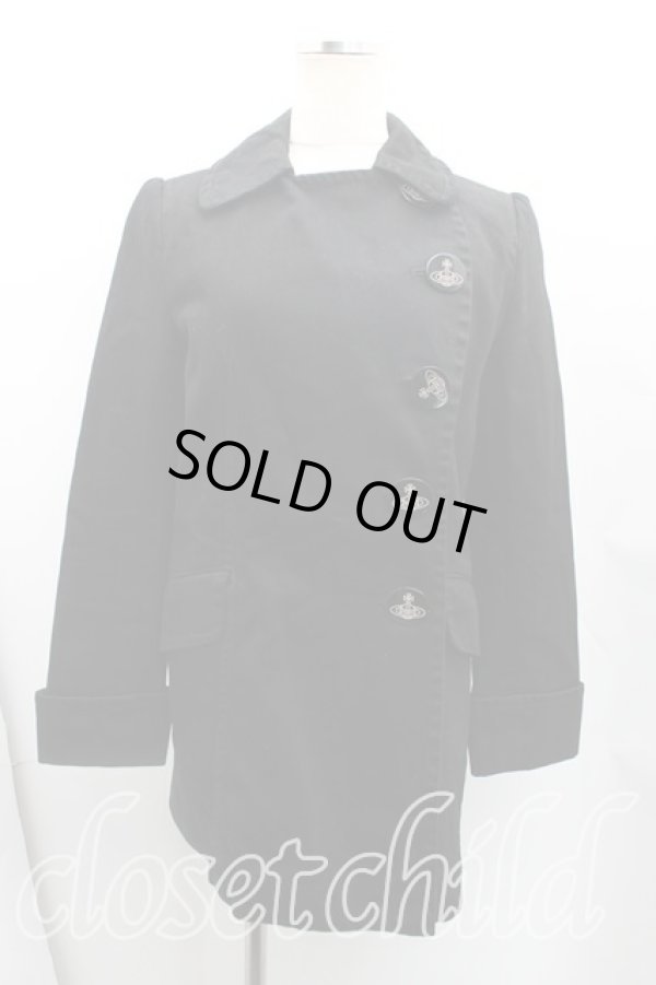 画像3: ヴィヴィアンウエストウッド 中古 / コットンジャケット 2(9号相当) 黒  H-25-10-12-002-jc-IN-ZH (3)