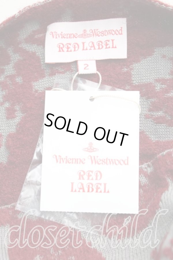 画像3: ヴィヴィアンウエストウッド 中古 / ジャガードフラワーカーディガン 2（9号相当） 灰ｘエンジ  H-25-10-12-017-to-OD-ZH (3)