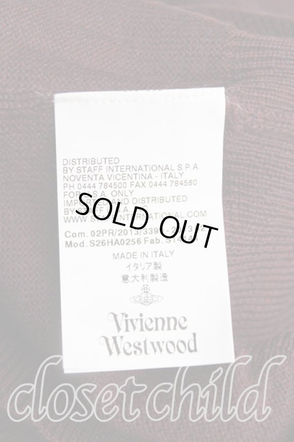 画像4: ヴィヴィアンウエストウッド 中古 / カラーオーブ刺繍ロングカーディガン M ボルドー  H-25-10-12-018-to-OD-ZH (4)