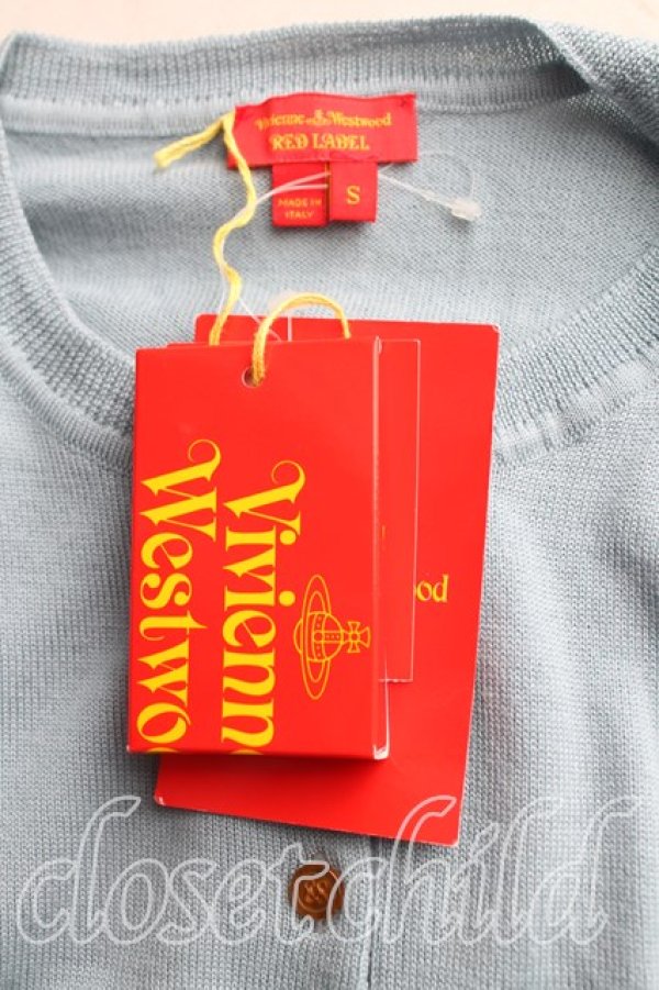 画像3: ヴィヴィアンウエストウッド 中古 / カラーオーブ刺繍ロングカーディガン S サックス  H-25-10-12-019-to-OD-ZH (3)