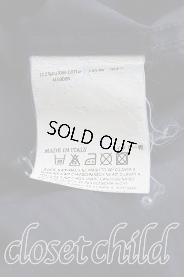 画像4: ヴィヴィアンウエストウッド MAN 中古 / ストライプ高襟カフスシャツ III(メンズL相当） 紺ｘカーキ  H-25-10-19-019-bl-OD-ZH (4)