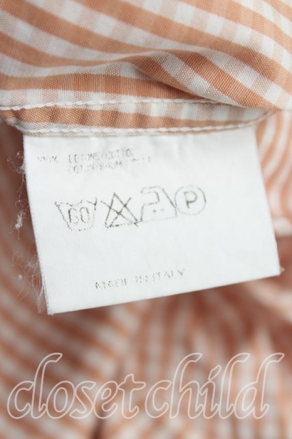 画像4: ヴィヴィアンウエストウッド MAN 中古 / カラーオーブ刺繍ギンガムチェックシャツ I(メンズS相当） 茶  H-25-10-19-021-bl-OD-ZH (4)