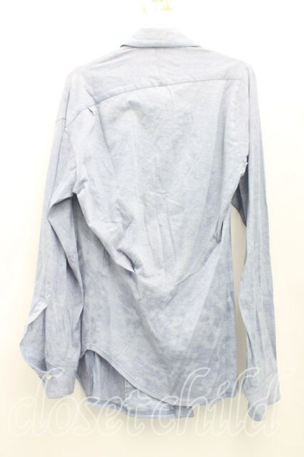 画像2: ヴィヴィアンウエストウッド MAN 中古 / グラフティオーブ刺繍フロントアシメシャツ 46（メンズM相当） 青  H-25-10-19-025-bl-OD-ZH (2)