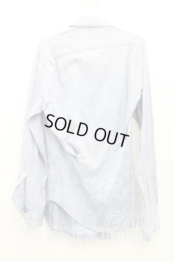 画像2: ヴィヴィアンウエストウッド MAN 中古 / グラフティオーブ刺繍フロントアシメシャツ 46（メンズM相当） 青  H-25-10-19-025-bl-OD-ZH (2)