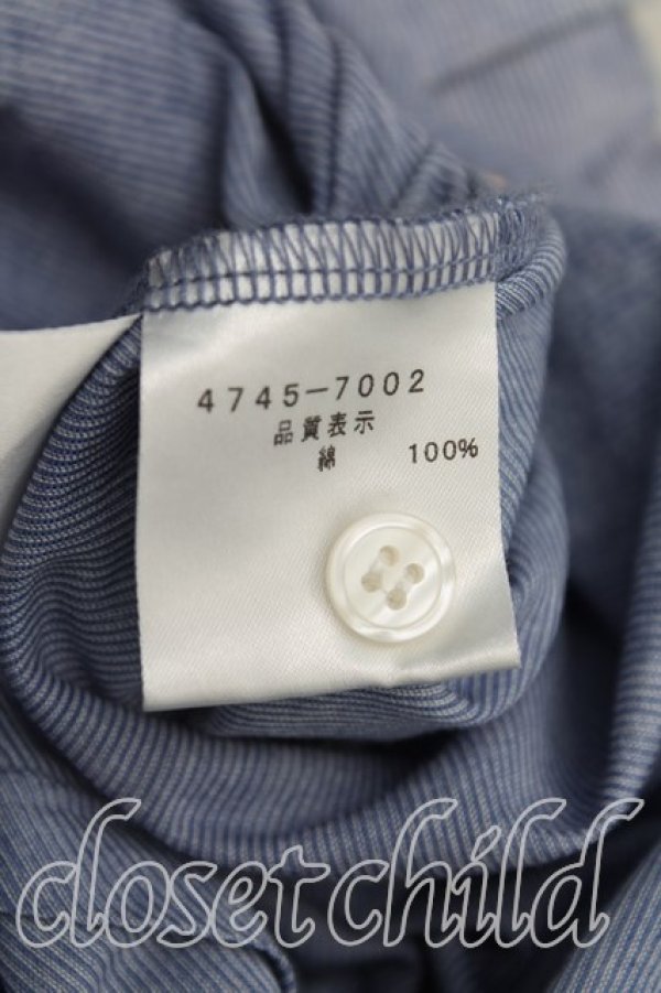 画像4: ヴィヴィアンウエストウッド MAN 中古 / グラフティオーブ刺繍フロントアシメシャツ 46（メンズM相当） 青  H-25-10-19-025-bl-OD-ZH (4)