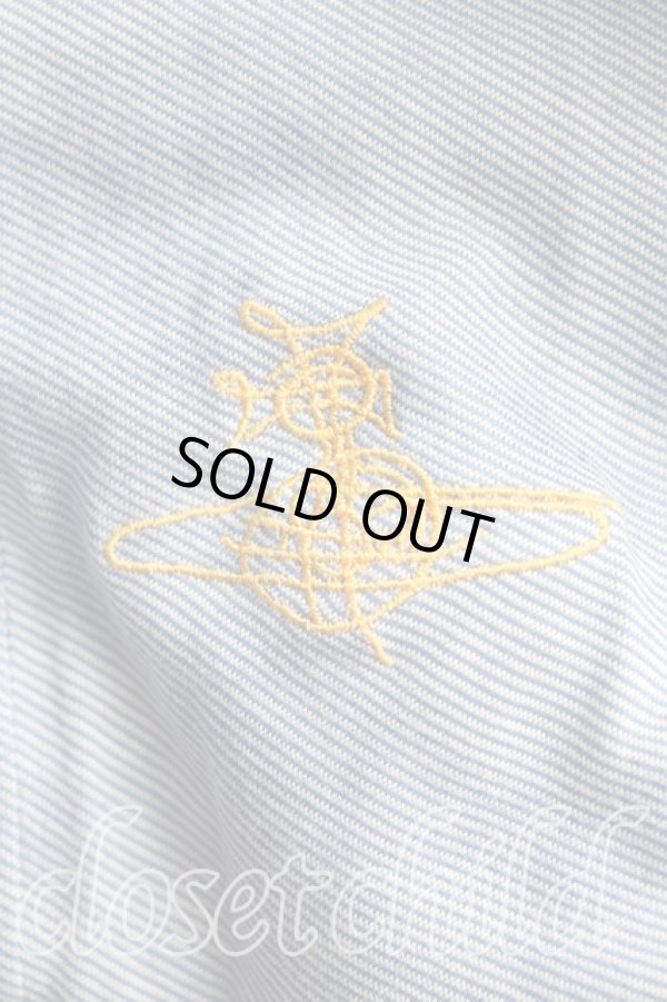 画像6: ヴィヴィアンウエストウッド MAN 中古 / グラフティオーブ刺繍フロントアシメシャツ 46（メンズM相当） 青  H-25-10-19-025-bl-OD-ZH (6)