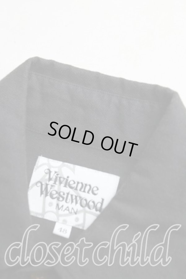 画像5: ヴィヴィアンウエストウッド MAN 中古 / オーブ刺繍ロングシャツ 48（メンズL相当） 黒  H-25-10-19-026-bl-OD-ZH (5)