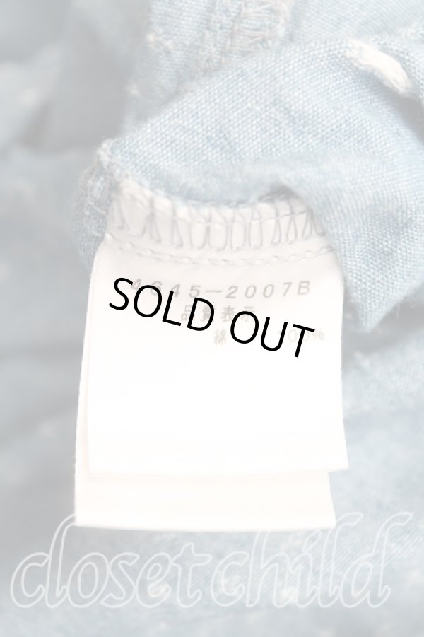 画像4: ヴィヴィアンウエストウッド MAN 中古 / カット＆スラッシュシャツ 44（メンズS相当） インディゴ  H-25-10-19-028-bl-OD-ZH (4)