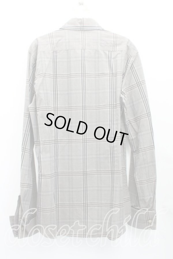 画像2: ヴィヴィアンウエストウッド MAN 中古 / グレンチェックカフスシャツ II(メンズM相当） 灰  H-25-10-19-029-bl-OD-ZH (2)