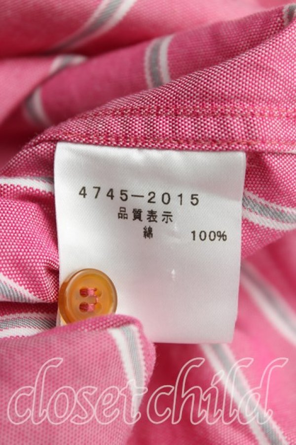 画像4: ヴィヴィアンウエストウッド MAN 中古 / オーブ刺繍ストライプカフスシャツ 46（メンズM相当） ピンク  H-25-10-19-031-bl-OD-ZH (4)