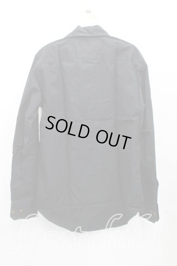 画像2: ヴィヴィアンウエストウッド MAN 中古 / オーブ刺繍クレリックシャツ 48（メンズL相当） 黒  H-25-10-19-032-bl-OD-ZH (2)