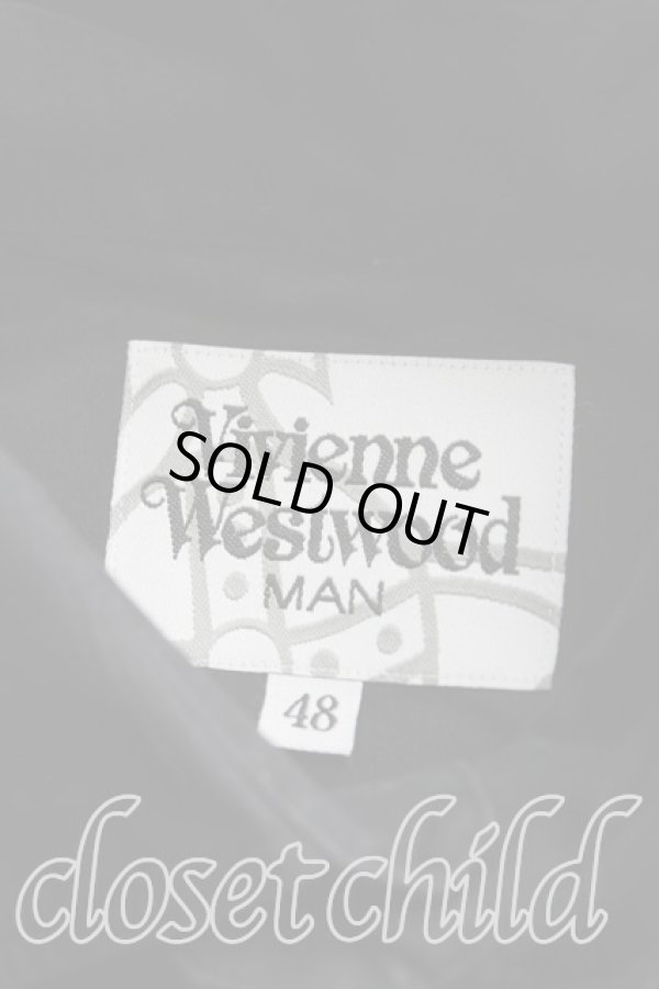 画像3: ヴィヴィアンウエストウッド MAN 中古 / オーブ刺繍クレリックシャツ 48（メンズL相当） 黒  H-25-10-19-032-bl-OD-ZH (3)