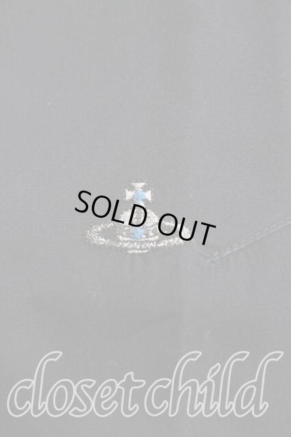 画像5: ヴィヴィアンウエストウッド MAN 中古 / オーブ刺繍クレリックシャツ 48（メンズL相当） 黒  H-25-10-19-032-bl-OD-ZH (5)