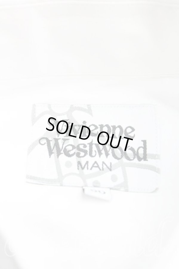 画像3: ヴィヴィアンウエストウッド MAN 中古 / オーブ刺繍クレリックシャツ 50（メンズXL相当） 白  H-25-10-19-033-bl-OD-ZH (3)