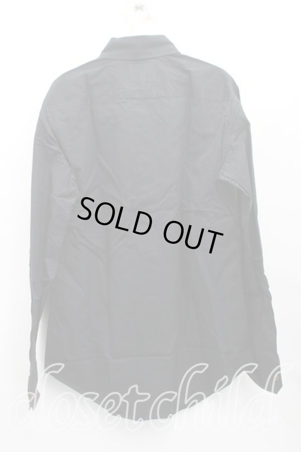 画像2: ヴィヴィアンウエストウッド MAN 中古 / オーブ刺繍クレリックシャツ 48（メンズL相当） 黒  H-25-10-19-036-bl-OD-ZH (2)