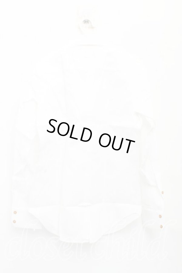 画像2: ヴィヴィアンウエストウッド MAN 中古 / オーブ刺繍クレリックシャツ 48（メンズL相当） 白  H-25-10-19-037-bl-OD-ZH (2)