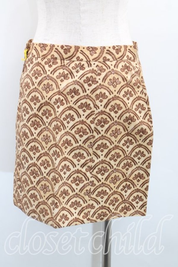 画像2: ヴィヴィアンウエストウッド 中古 / 総柄台形スカート 42（11号相当） 茶  H-25-10-19-040-sk-OD-ZH (2)