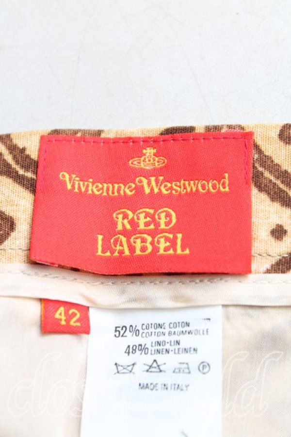 画像3: ヴィヴィアンウエストウッド 中古 / 総柄台形スカート 42（11号相当） 茶  H-25-10-19-040-sk-OD-ZH (3)