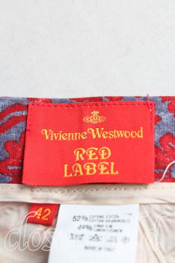 画像3: ヴィヴィアンウエストウッド 中古 / 総柄台形スカート 42（11号相当） 紺ｘ赤  H-25-10-19-041-sk-OD-ZH (3)