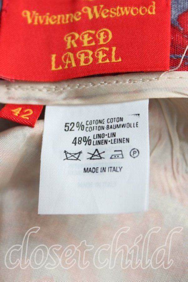 画像4: ヴィヴィアンウエストウッド 中古 / 総柄台形スカート 42（11号相当） 紺ｘ赤  H-25-10-19-041-sk-OD-ZH (4)