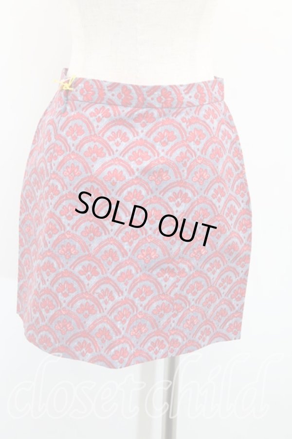 画像2: ヴィヴィアンウエストウッド 中古 / 総柄台形スカート 40（9号相当） 紺ｘ赤  H-25-10-19-042-sk-OD-ZH (2)