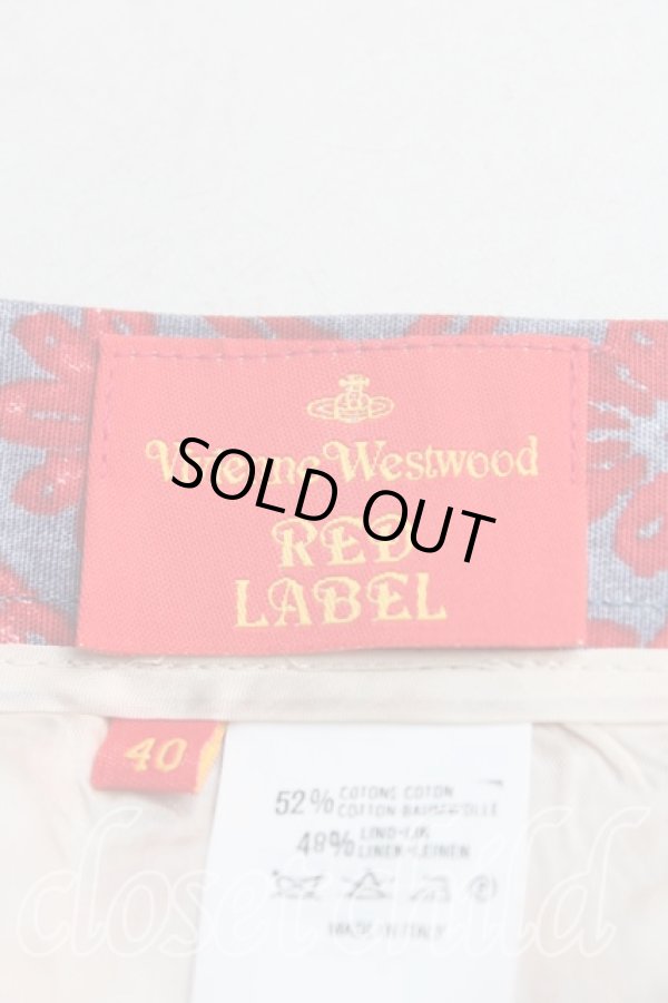 画像3: ヴィヴィアンウエストウッド 中古 / 総柄台形スカート 40（9号相当） 紺ｘ赤  H-25-10-19-042-sk-OD-ZH (3)