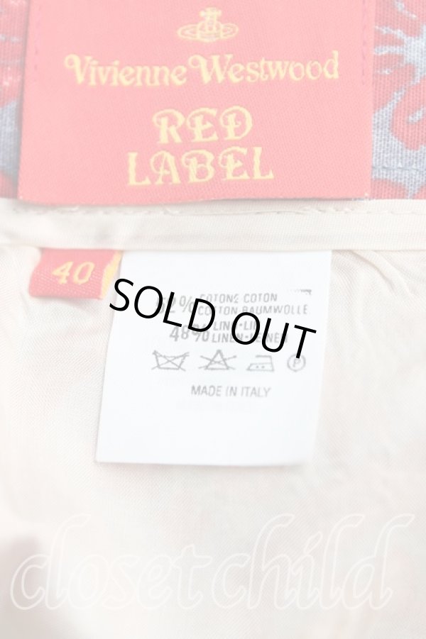 画像4: ヴィヴィアンウエストウッド 中古 / 総柄台形スカート 40（9号相当） 紺ｘ赤  H-25-10-19-042-sk-OD-ZH (4)