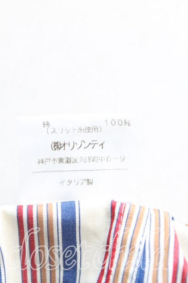 画像5: ヴィヴィアンウエストウッド MAN 中古 / カラーオーブ刺繍ストライプパジャマパンツ S 生成ｘ赤ｘ紺  H-25-10-19-005-pa-OD-ZH (5)