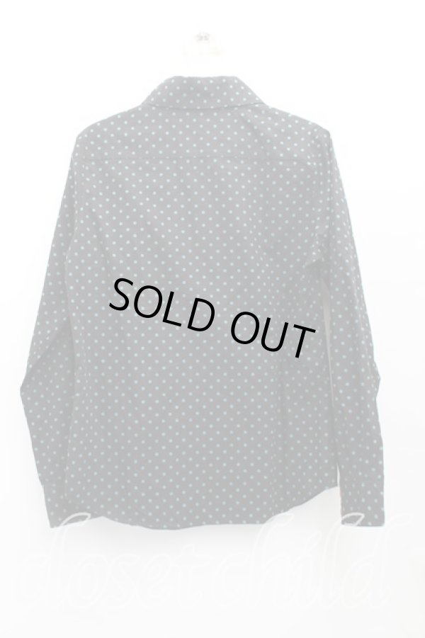 画像2: ヴィヴィアンウエストウッド 中古 / エッセンシャルオーブ刺繍ドット長袖シャツ 2(9号相当) 黒  H-25-10-19-044-sk-IN-ZH (2)