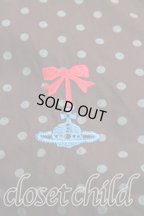 画像7: ヴィヴィアンウエストウッド 中古 / エッセンシャルオーブ刺繍ドット長袖シャツ 2(9号相当) 黒  H-25-10-19-044-sk-IN-ZH (7)