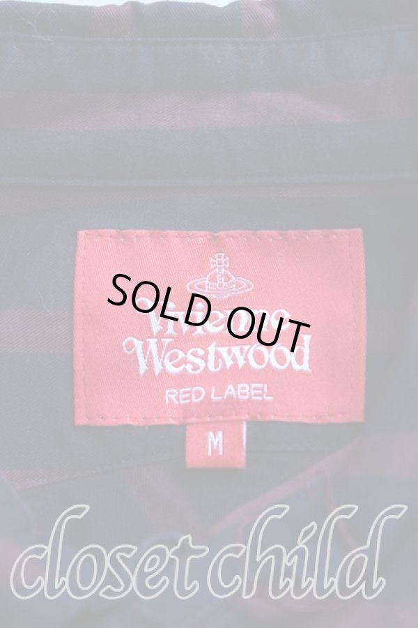 画像3: ヴィヴィアンウエストウッド 中古 / ラインオーブ刺繍ストライプ変形シャツ M 紺×紫  H-25-10-19-045-sk-IN-ZH (3)