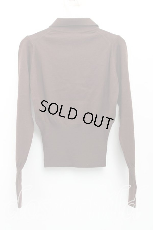 画像2: ヴィヴィアンウエストウッド 中古 / カラーオーブ刺繍ポロニット S 茶  H-25-10-19-052-to-OD-ZH (2)